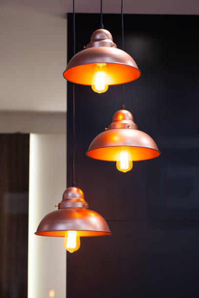 istock Incandescent lamps with tree in background. Edison lamp. 828663826
