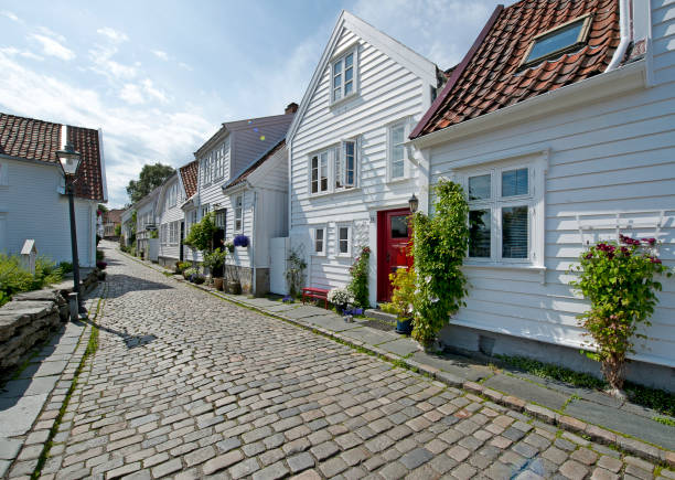 istock Empty alleyways, gamle Stavanger, Norway 828676718