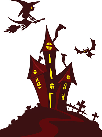 Haunted Mansion Spooky Haunted House Vector Illustration Cartoon ...