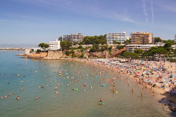 istock Crowded beach in Salou, Spain 828721242