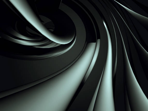 istock Abstract dark metallic curves. Industrial background 828740112