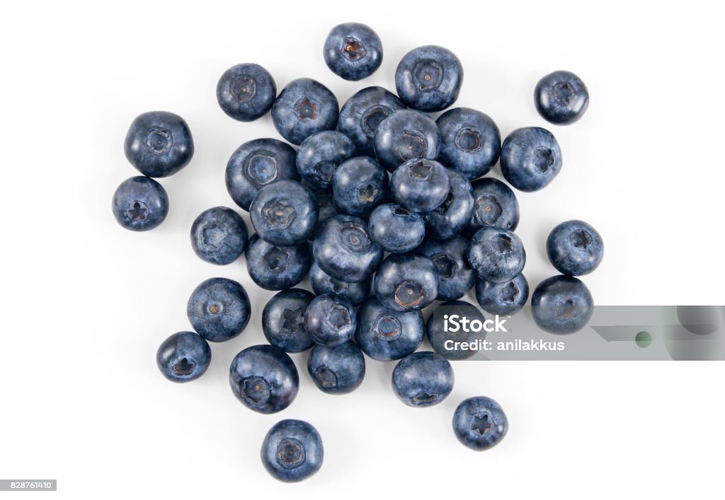 Fresh Blueberry Pile of fresh blueberries over white background. Blueberry Stock Photo