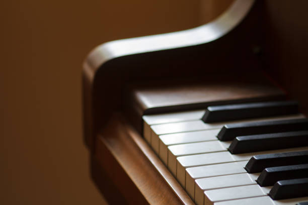 istock Piano keys close-up with a beautiful blurry background. 828782646
