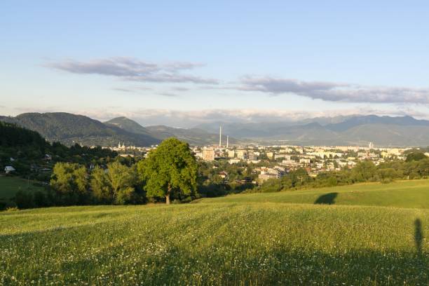 istock Sunrise and sunset over the hills and town. 828788534