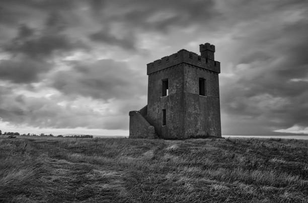 istock Ardmore Watch Tower in B&W 828789576
