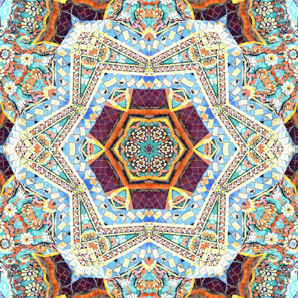 istock surface Moroccan ceramic abstract background textures,kaleidoscope Photo technique 828796752