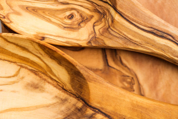 istock Kitchen Utensils from Olive Wood, such as Chopping Board and Sal 828813556