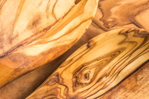istock Kitchen Utensils from Olive Wood, such as Chopping Board and Sal 828820132