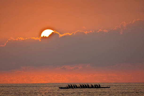 istock Outrigger Canoe at Sunset, Kailua-Kona, Hawaii 828825890