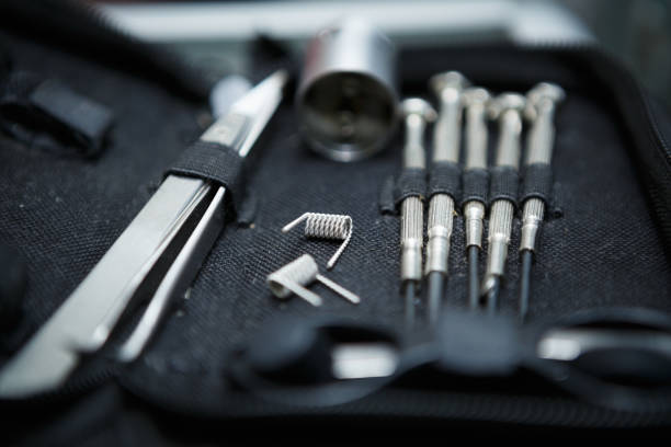 istock Vape shop with modern vaping device spare parts 828838078