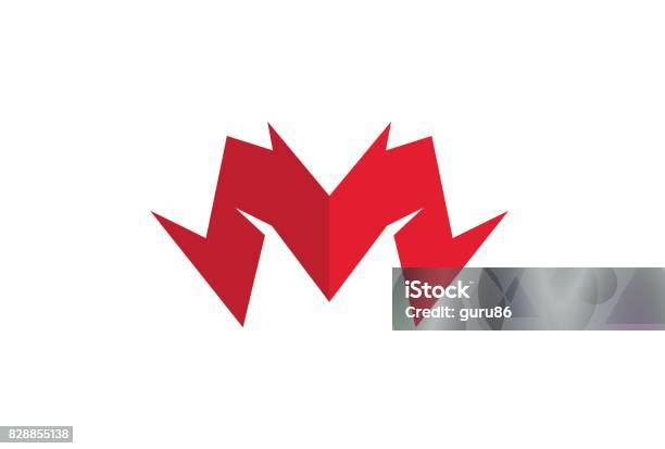 Sharp M Typography Creative Sharp Red Letter M Design Symbol Stock Illustration - Download ...