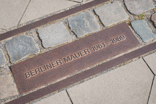 istock Berlin Wall sign / memorial on sidewalk 828868548