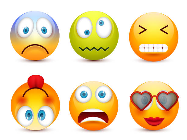 istock Smiley with blue eyes,emoticon set. Yellow face with emotions. Facial expression. 3d realistic emoji. Sad,happy,angry faces.Funny cartoon character.Mood.Vector illustration 828875786