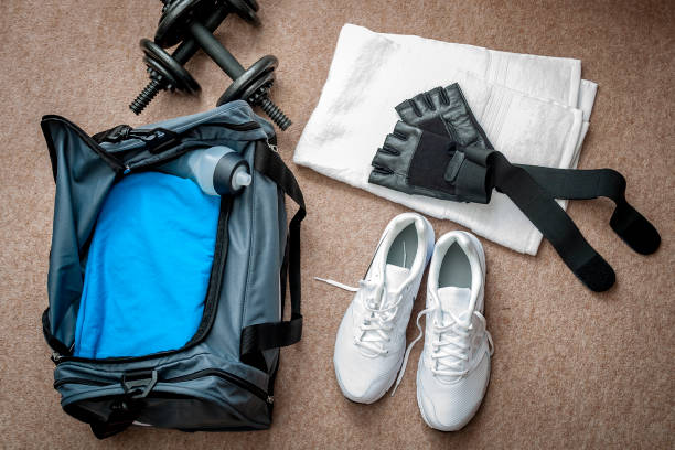 istock Fitness equipment and working out concept w 828928746