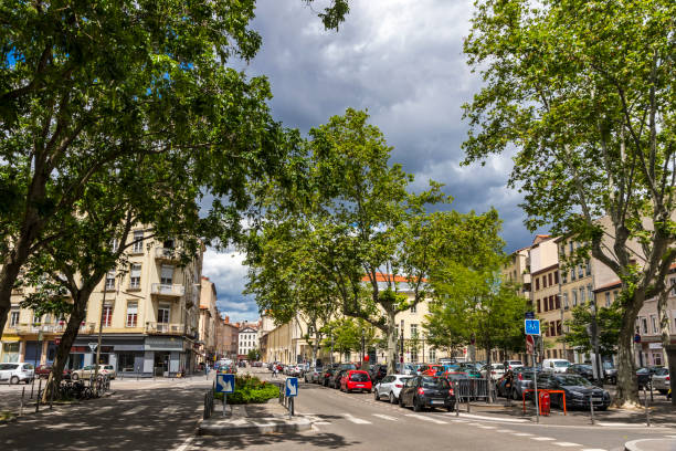 Lyon: Place Saint-Louis, the square in the 7th arrondissement of Lyon city, France