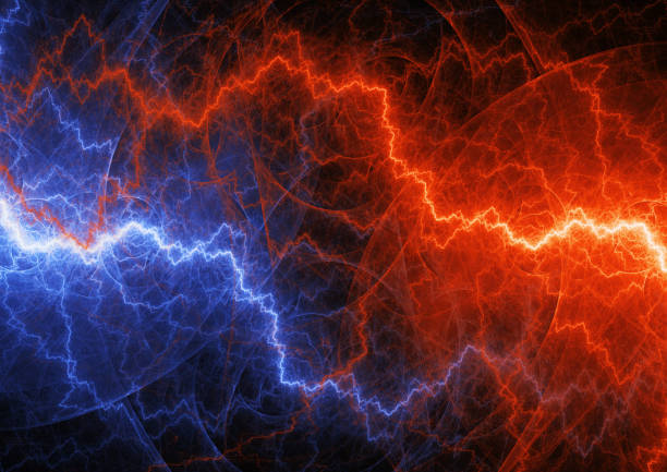 istock Fire and ice lightning, plasma and power background 829000924