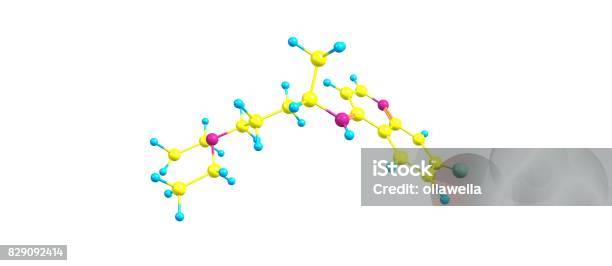 Struktura Molekularna Chlorochiny Wyizolowana Na Białym - zdjęcia stockowe i więcej obrazów Apteka