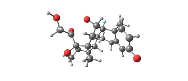 Dexamethasone molecular structure isolated on white stock photo