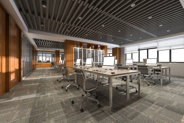 3d rendering business meeting room on office building
