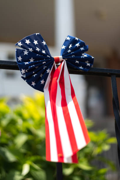 istock American flag on a building in Chicago 829104938