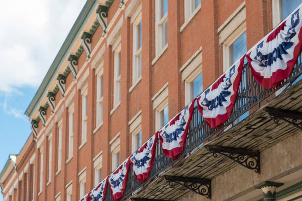 istock American flag on a building in Chicago 829104970