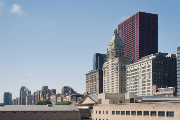istock Big building on a street of Chicago Downtown 829105366
