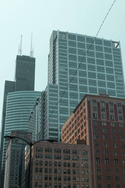 istock Big building on a street on Chicago Downtown 829105420
