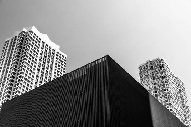 Big building on a street on Chicago Downtown