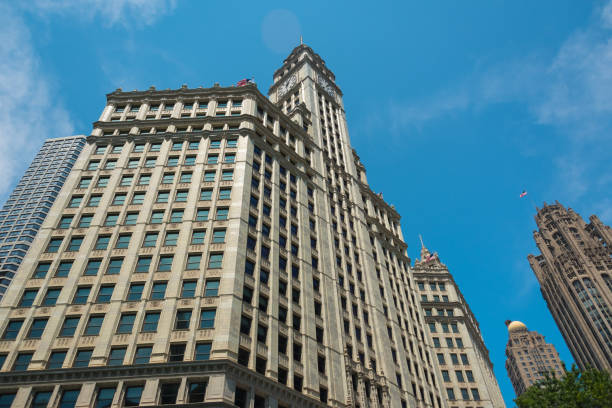 istock Big building on a street on Chicago Downtown 829105698