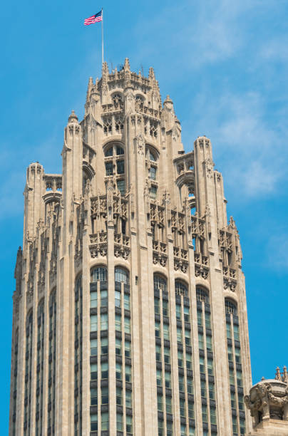 istock Big building on a street on Chicago Downtown 829105738