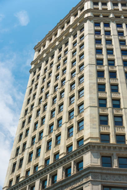 istock Big building on a street on Chicago Downtown 829105854