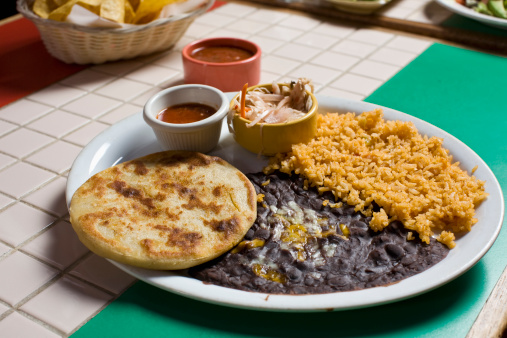 traditional mexican food:  black beans and rice