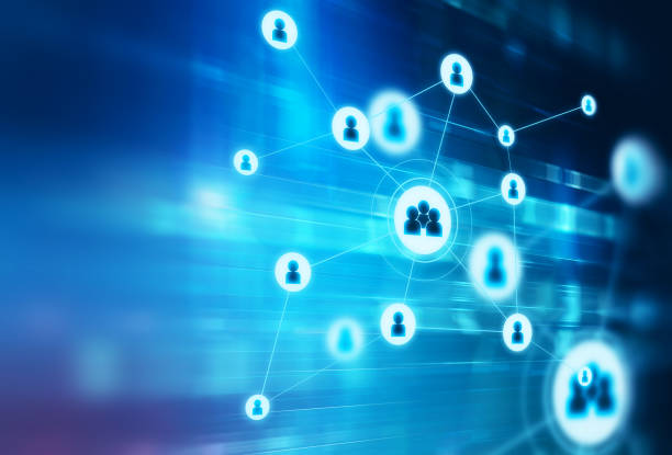 istock abstract illustration background with user icon and connecting dots . 829183276