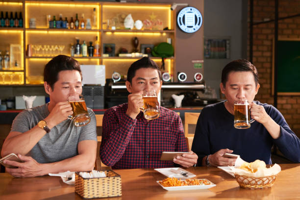 Drinking tasty beer