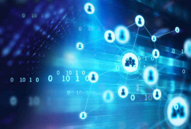 istock abstract illustration background with user icon and connecting dots . 829184370