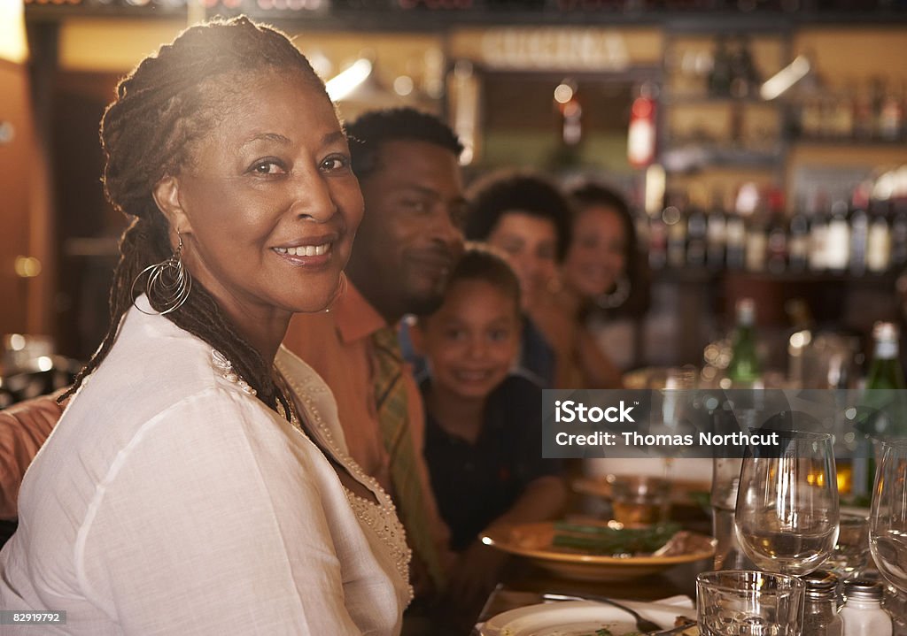 Multigenerational, African American family dining  Dining Stock Photo