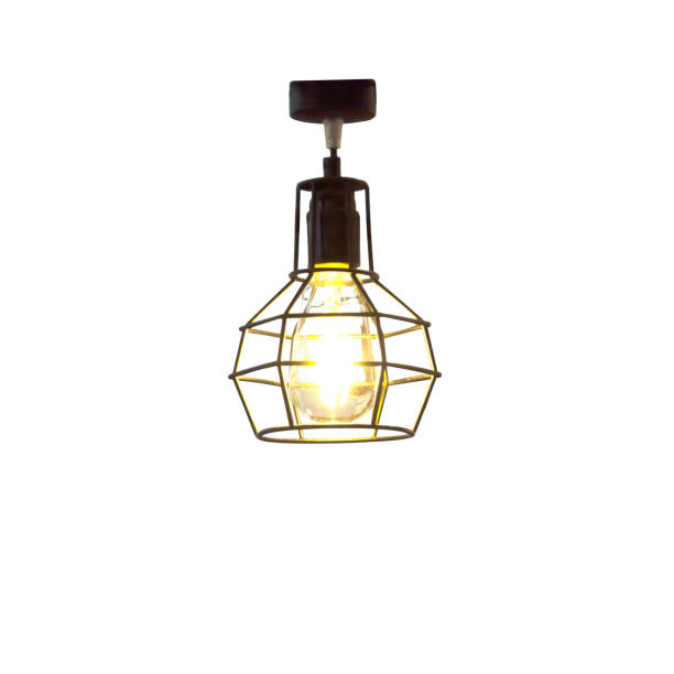 istock Electric lamp with light bulb isolated on whte background; This has clipping path. 829199722