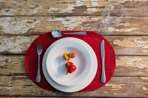 istock Overhead view of tomatoes served in plate 829257582