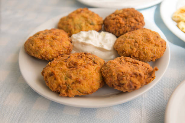 istock greek fried zucchini vegetable ball with yogurt at kavala greece 829258688