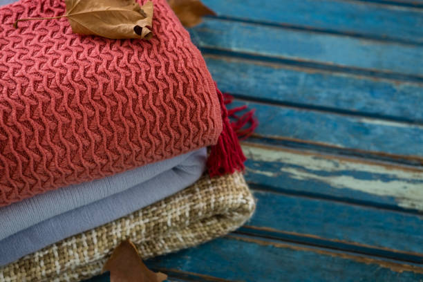 istock High angle view of warm clothing 829263906