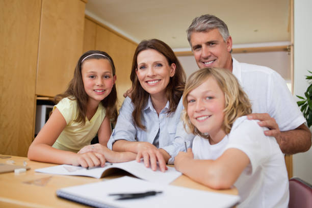 istock Parents helping their children with homework 829276156