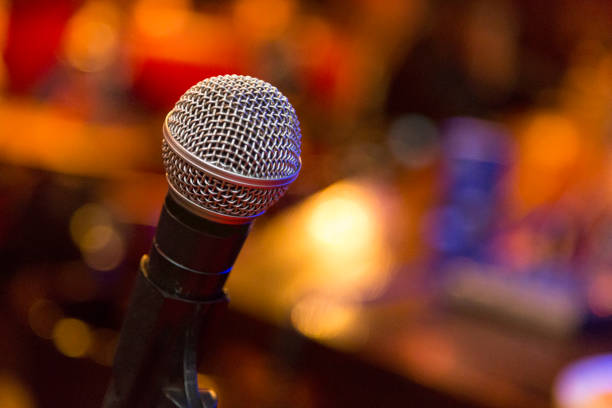 istock Microphone Close up. A pub. Bar. A restaurant. Classical music. Music 829277942