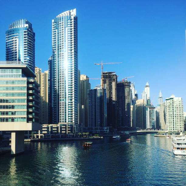 istock Modern buildings on the Dubai Marina in Dubai, UAE 829301458