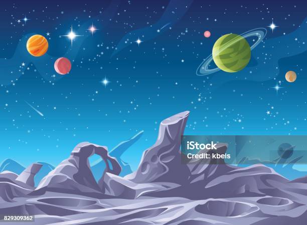 Alien Planet Surface Stock Illustration - Download Image Now - Outer Space, Empty, Copy Space