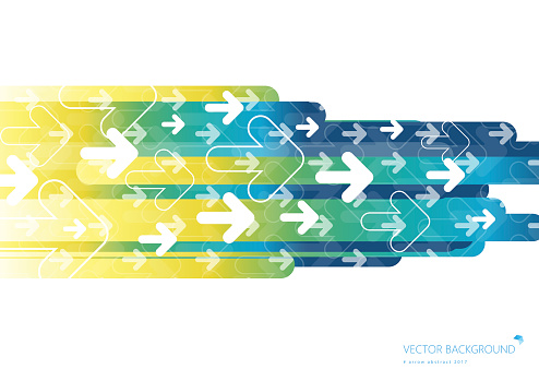Vector of white direction arrow pattern and glowing lights abstract theme with colorful color background. This illustration is an EPS 10 file and contains transparency effects.