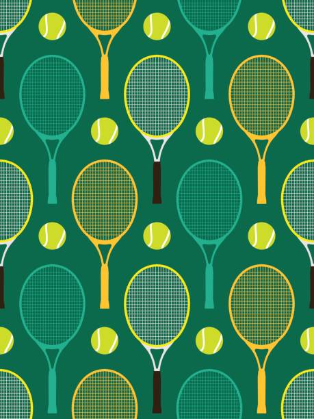 rakiety tenisowe i piłki - tenis obrazy stock illustrations