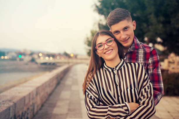 Cute young couple outdoor