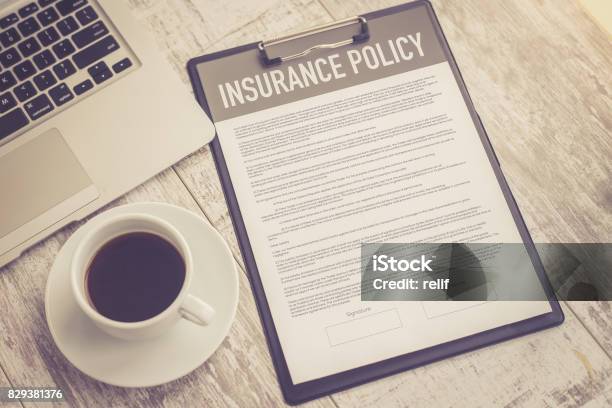 Insurance Policy Concept Stock Photo - Download Image Now - Insurance, Strategy, Paper