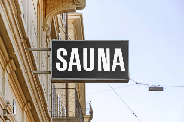 istock SAUNA signboard on the street at building facade 829420670