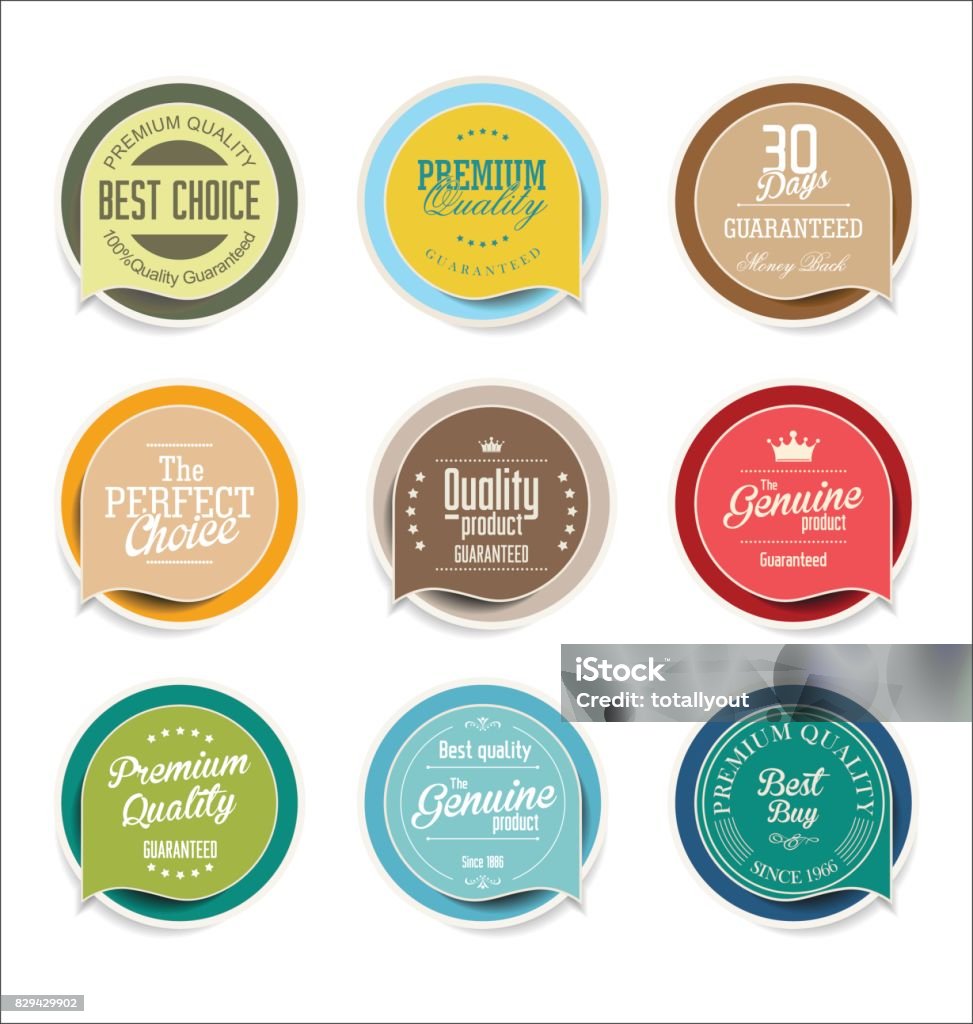 Abstract Modern Vector Sticker Collection Stock Illustration - Download ...
